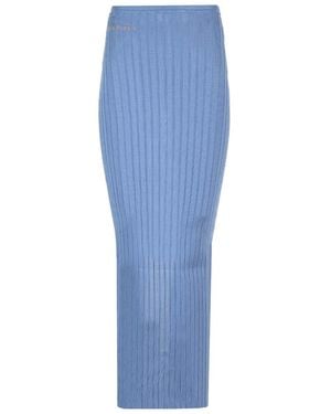 Marni Long Celestial Ribbed Skirt - Blue