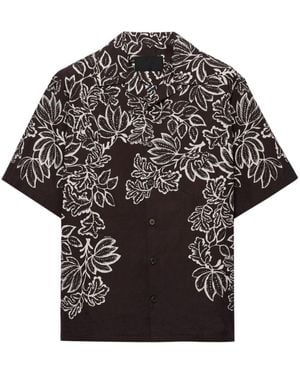 Prada Cotton Printed Bowling Shirt - Black