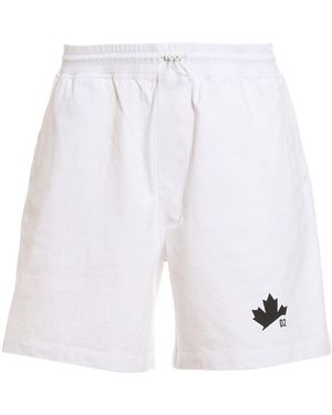 DSquared² D2 Leaf Shorts - White