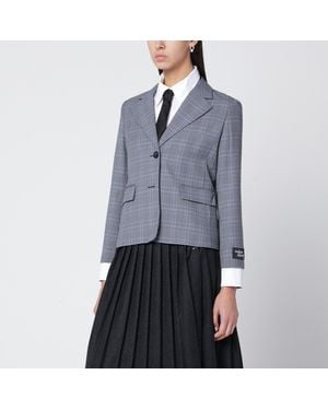 Maison Kitsuné Checked Singlebreasted Blazer - Blue