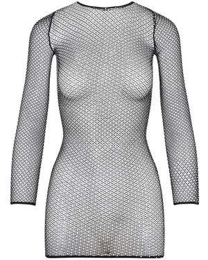 Balenciaga Crystal Mesh Mini Top For - Gray