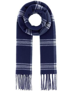 Gucci Embroidered Wool Scarf - Blue