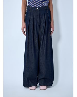 Dries Van Noten Wide-Leg Denim Pants - Blue