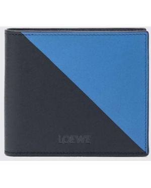 Loewe Flag-D Bicolor Calfskin Leather Bifold Wallet - Blue
