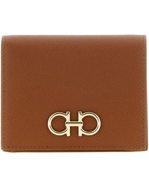 Ferragamo 'Gancini' Compact Wallet - Brown