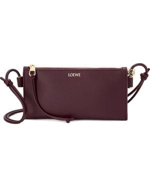 Loewe Joya Leather Pouch - Purple