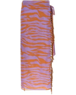 The Attico Cotton Skirt - Red