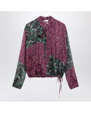 Dries Van Noten Multicolored Silk Blouse - Purple