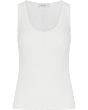 Max Mara Fitted Ribbed Top - White
