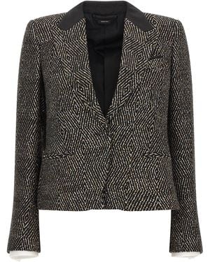 Tom Ford Tweed Boyfriend Jacket - Black