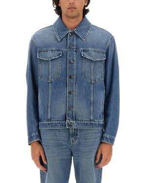Fendi Buttoned Cotton Denim Jacket - Blue