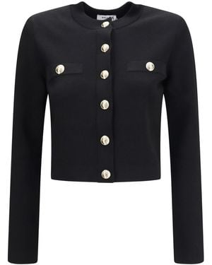 Balmain Round-Neck Viscose Cardigan - Blue