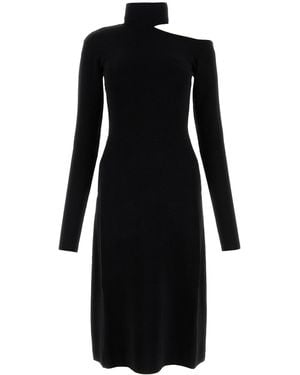 Ferragamo Abito Midi Con Cut Out - Black