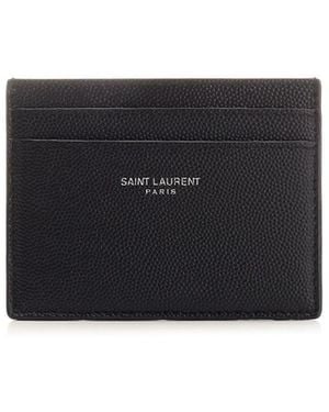 Saint Laurent Card Holder With Printed Logo - Multicolor