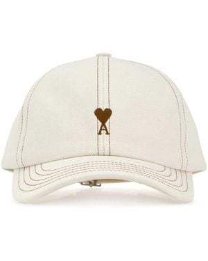 Ami Paris Cotton Denim Baseball Cap For - White