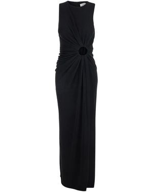 Sportmax Dress 'Spxsalett' With V-Neck And Long Sleeves - Black