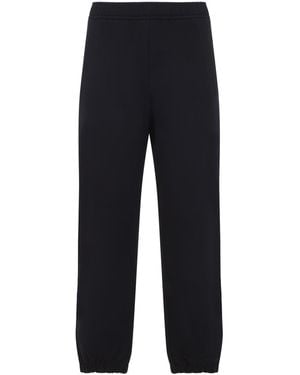 Lanvin Embroidered Logo Cotton Pants - Black