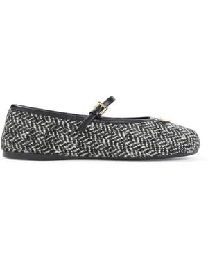 Prada Ballerina With Ribbon - Gray