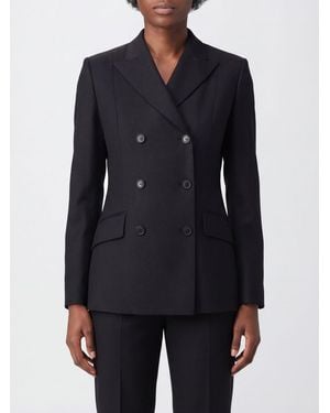 Max Mara Double-Breasted Stretch-Wool Blazer With Peak Lapels - Blue