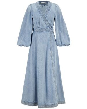 Zimmermann Indra Denim Midi Dress - Blue
