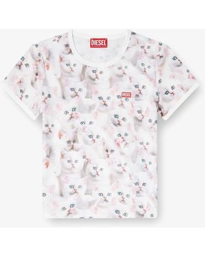 DIESEL T-Unclau Stretch Fabric T-Shirt - White