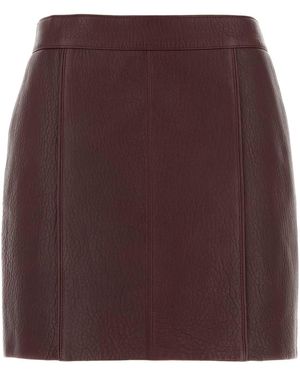 Chloé Grape Leather Mini Skirt - Brown