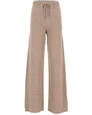 Max Mara Wide-Leg Cashmere Pants - Natural