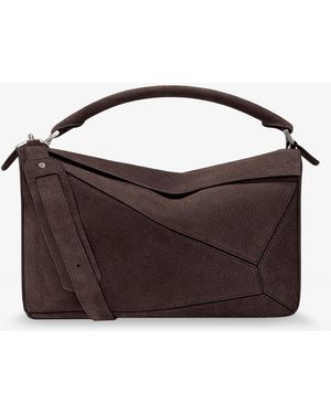 Loewe Puzzle Large Nubuck Bag - Brown