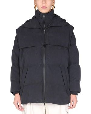 Bottega Veneta Satin Poplin Hooded Down Jacket - Blue