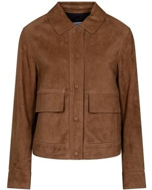 Yves Salomon Suede Jacket - Brown