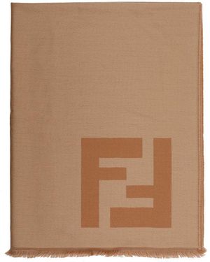 Fendi Macro Ff Motif Scarf - Brown