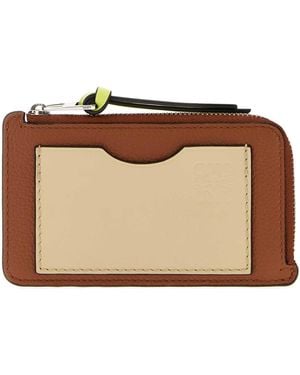 Loewe Caramel Leather Card Holder - Brown