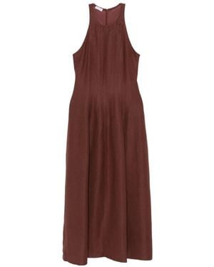 Brunello Cucinelli Linen Blend Long Dress - Purple