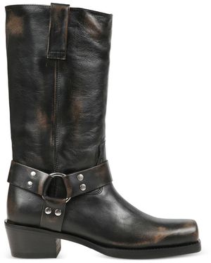 Paris Texas Roxy Leather Boots - Black