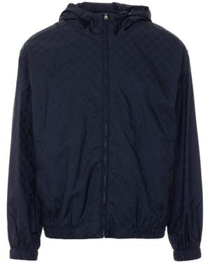 Gucci Gg Nylon Zipped Blouson - Blue