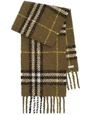 Burberry Check Boucle' Scarf - Green