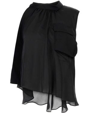 Sacai Satin Top - Black
