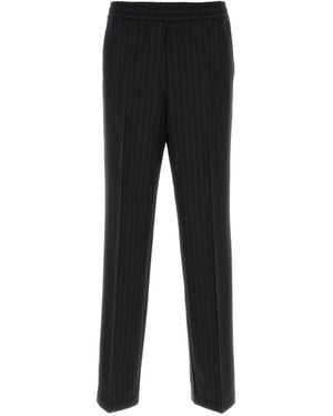 Versace Informal Pant Responsible Greca Jacquard Wool Even - Black