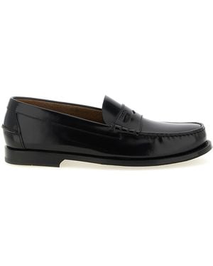 Prada Brushed Leather Loafers - Black