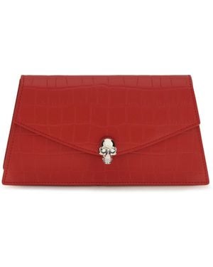 McQueen Mini Skull Clutch - Red