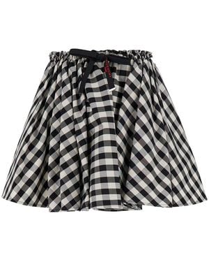 Givenchy And Skirt With Waist Belt And All-Over Check Motif - Black
