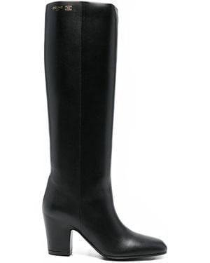 Celine Iconic Leather Boots - Black