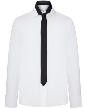 Sacai Cotton-Blend Shirt With Integrated Tie - White