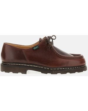 Paraboot Marrone Michael Smooth Calfskin Norwegian Derby Shoes - Brown