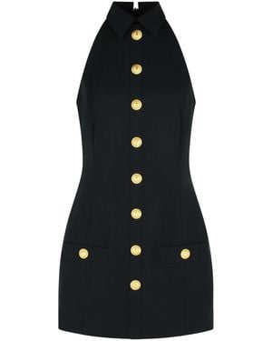 Balmain Virgin Wool Short Dress - Blue