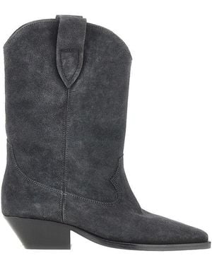 Isabel Marant Suede Leather 'Duerto' Texan Boots - Gray
