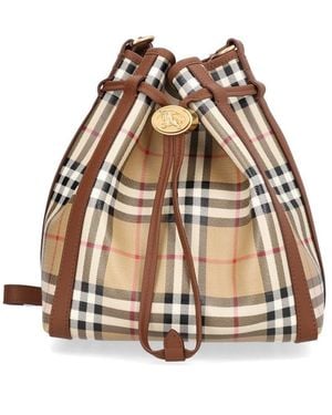 Burberry Small "Check" Bucket Bag - Multicolor