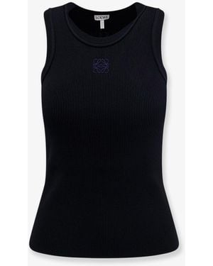 Loewe Anagram Viscose Tank Top - Black