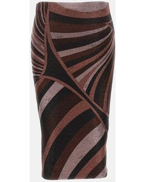PUCCI Emilio Lurex Midi Skirt - Brown