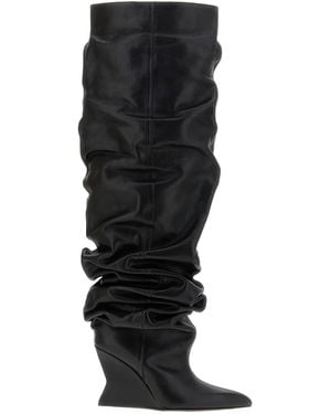 Balmain Cuissardes Leather Boots And Ankle Boots - Black